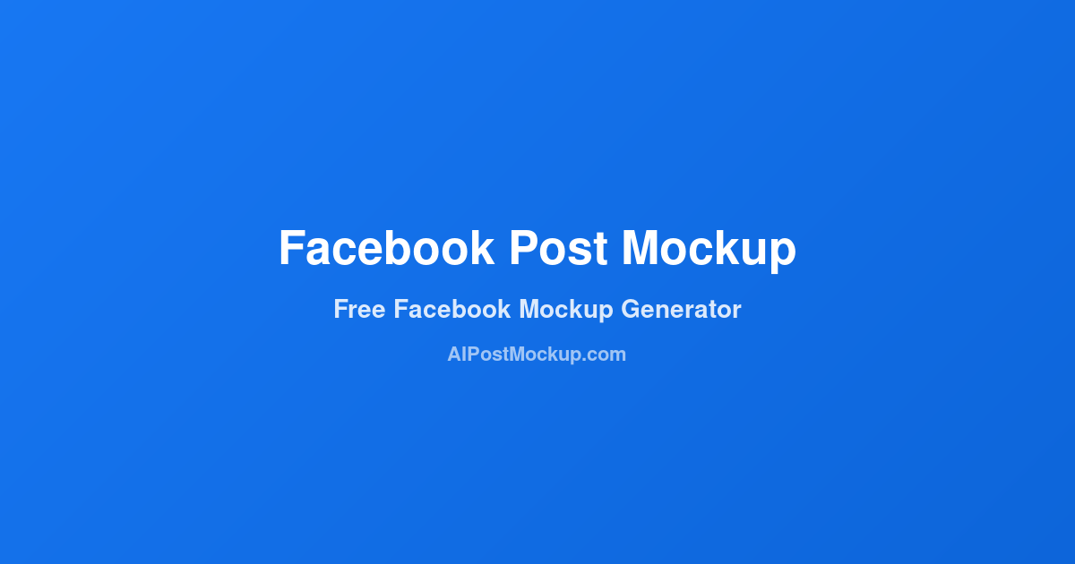 Facebook Post Mockup screenshot
